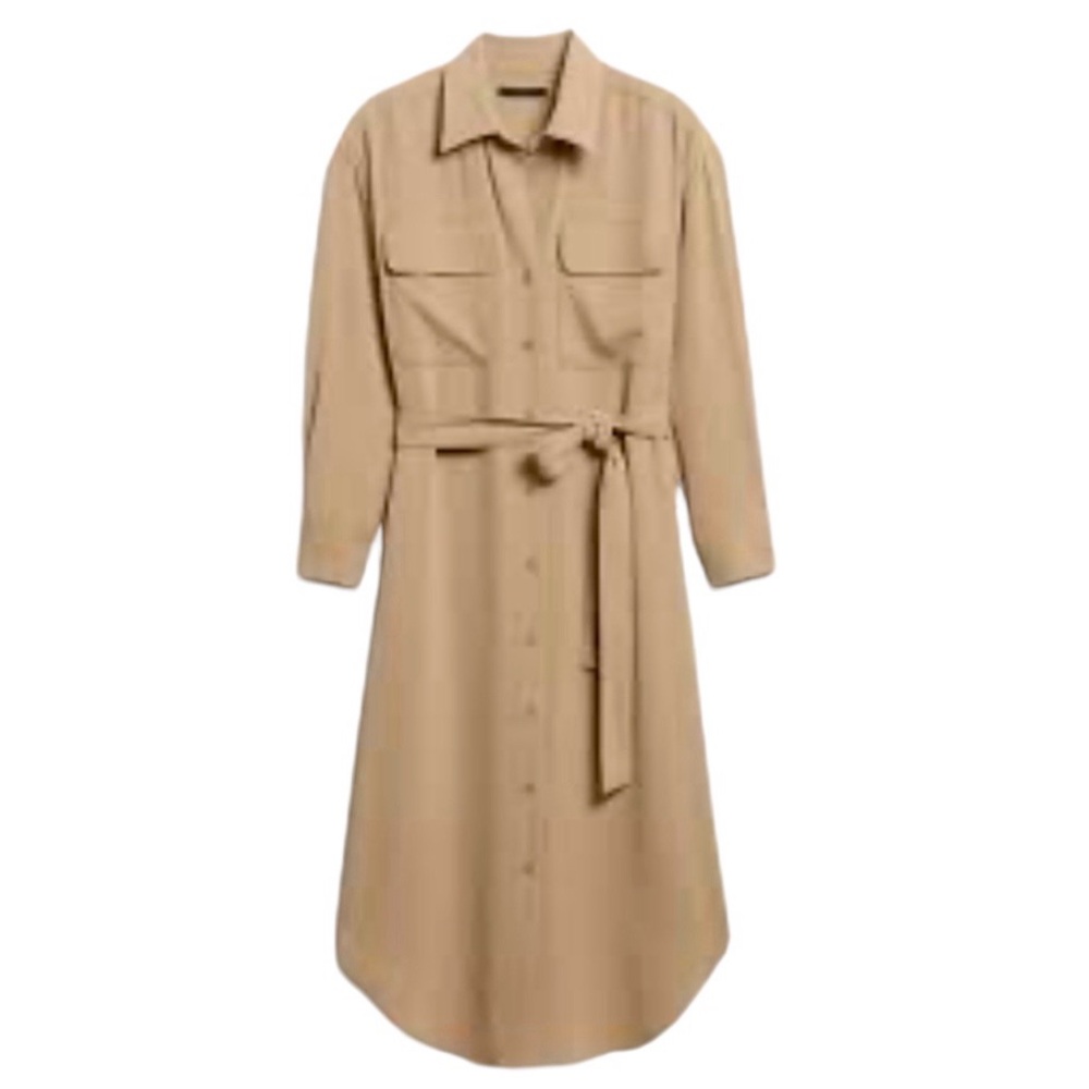 Banana Republic Tan Shirt Midi Dress